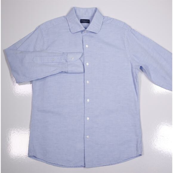 Proper Cloth Lot of 2 Custom Made Cotton Linen Button-Up Shirts Slim Medium - Picture 8 of 12